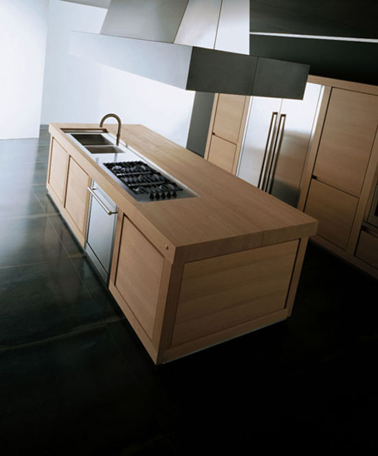 100 percent Solid Wood Kitchen which block chestnut wood definitely takes centre stage
