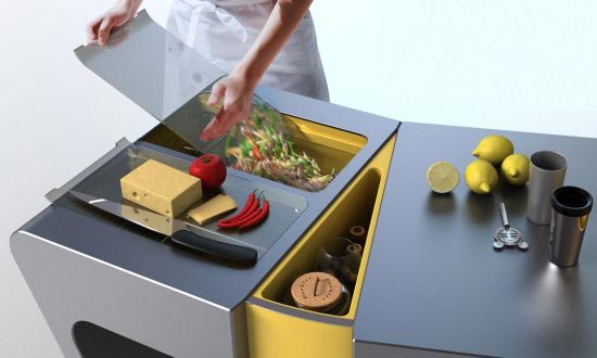 Accordion Flexible kitchen table by Olga Kalugin is very innovative products