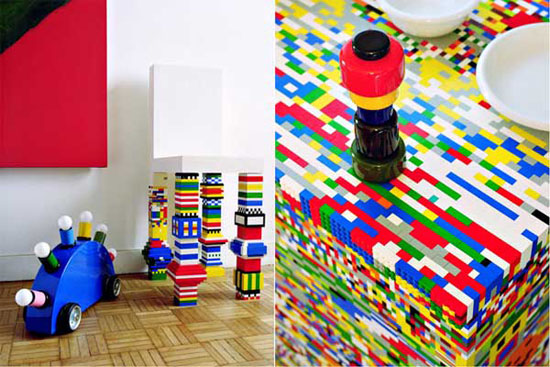 Amazing Lego styled kitchen in bright color combination by Simon Pillard and Philippe Rosetti