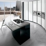 Black and white kitchen ElektraVetro model by Ernestomeda Black and white kitchen ElektraVetro model by Ernestomeda