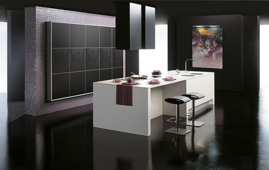 Black matte and white Kitchens Design picture by Gabanes
