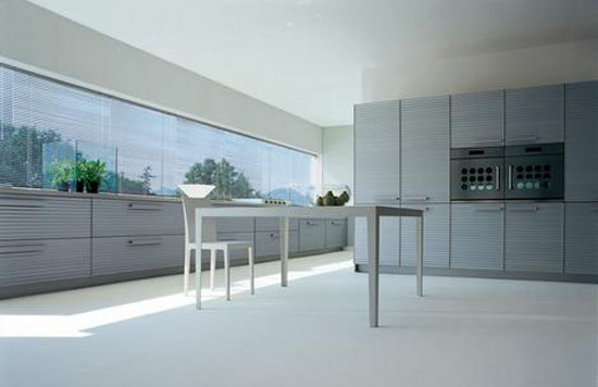 Cinqueterre anodized aluminum kitchen highly contemporary look by Schiffini
