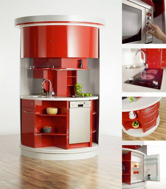 Circle Kitchen island  for home kitchen design in small space kitchen