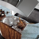 Circular kitchen with breakfast bar wooden accentwelcoming circular counter shape
