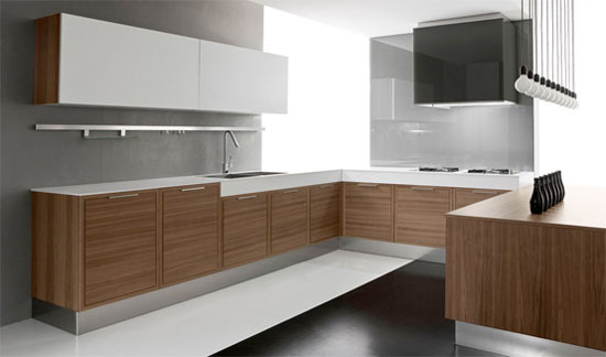 Class X Innovative Kitchens available in steel white and black finishes by Moretuzzo