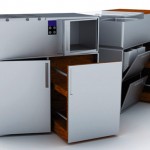 Compact Cubed Kitchens from aluminum and woods is Durable and easy to maintain