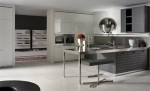 Contemporary kitchens equipped by high glos storage cupboard contrast with matt island in linear Contemporary kitchens equipped by high glos storage cupboard contrast with matt island in linear