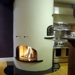 Creative Custom Kitchen Fireplace combination between modern and old design