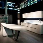 Futuristic kitchen design characterized by smooth rounded lines of corners 2 Futuristic kitchen design characterized by smooth rounded lines of corners