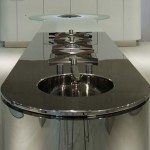 Illuminated Kitchen lighting Island Quick Silver from GeD Cucine with simple lines and sleek Illuminated Kitchen lighting Island Quick Silver from GeD Cucine with simple lines and sleek