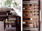 Italiano contemporary Kitchen combination of curves and straight line use oak veneer