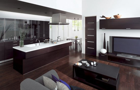 Kitchens and Living Room become one area with Cuisia by TOTO