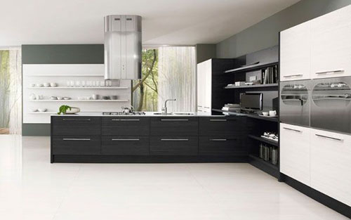 Minimalist Black White Kitchen stylist and minimalist Design by Futura Cucine