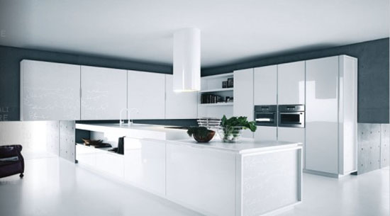 Modern Pure White Kitchen Cabinets and Accessories – Yara from Caesar
