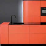Orange kitchen perfect over-the-top complement minimalist kitchen