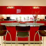 Red Kitchen Cabinets Design with a glossy finish colors by Snaidero