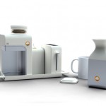 Set of breakfast set with pad based coffeemakers Set of breakfast set with pad based coffeemakers