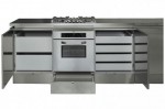 Stainless Steel Kitchens Cabinets with no handle door by Mark Elam Zanuso