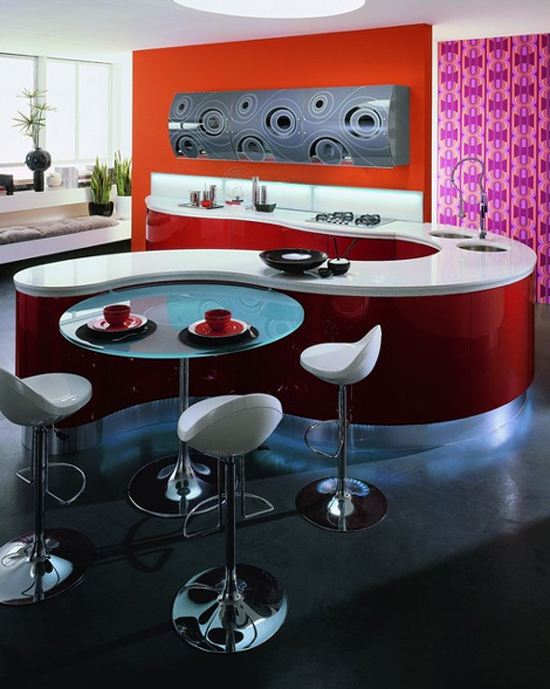 The sensual feminine lines designed women kitchen style by Aster Cucine