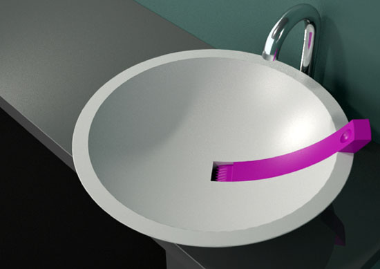 Timeless magnetic drainage sink made of high density polymer