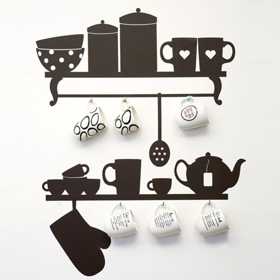 Wall kitchen Stickers for simple look Kitchens Design from Collection Tea Time