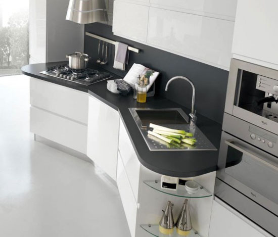 White Cabinet in Modern Italian Kitchens Designs from Stosa