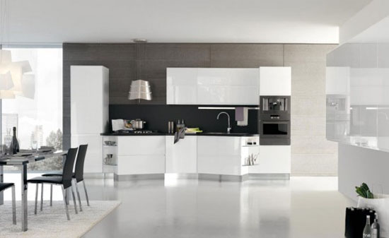 White Cabinets in Modern Italian Kitchen Design from Stosa