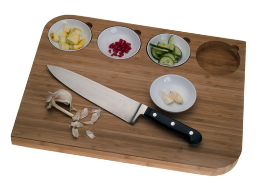 bamboo cutting board is eco friendly with white colored melamine