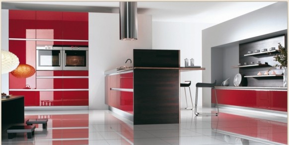 blue and red kitchen cabinets design easily accessible