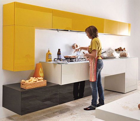 cheerful colors kitchen expressed in array of hues cool lines and modular designs
