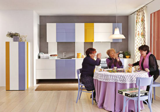 colorful kitchens cabinet ideas in colorful scheme by Lago