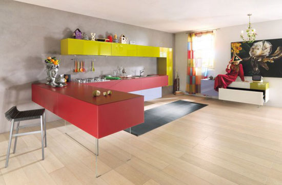 colorful kitchen cabinet ideas in colorful scheme by Lago