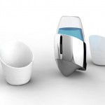 cools pocket coffee with synthesized ceramic cup and rechargeable battery