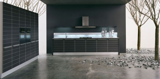 customizable Kitchen Cabinets with luminescent lamps by Moretuzzo