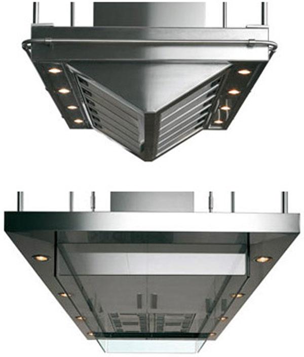 deep grey kitchens color perfectly by the stainless steel ceiling-mounted overhead rack looklinear and fresh