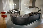 ergonomic kitchen design like J shape has dramatic contrasts color for international market ergonomic kitchen design like J shape has dramatic contrasts color for international market