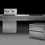 form function mix features striking cantilevered countertop kitchen