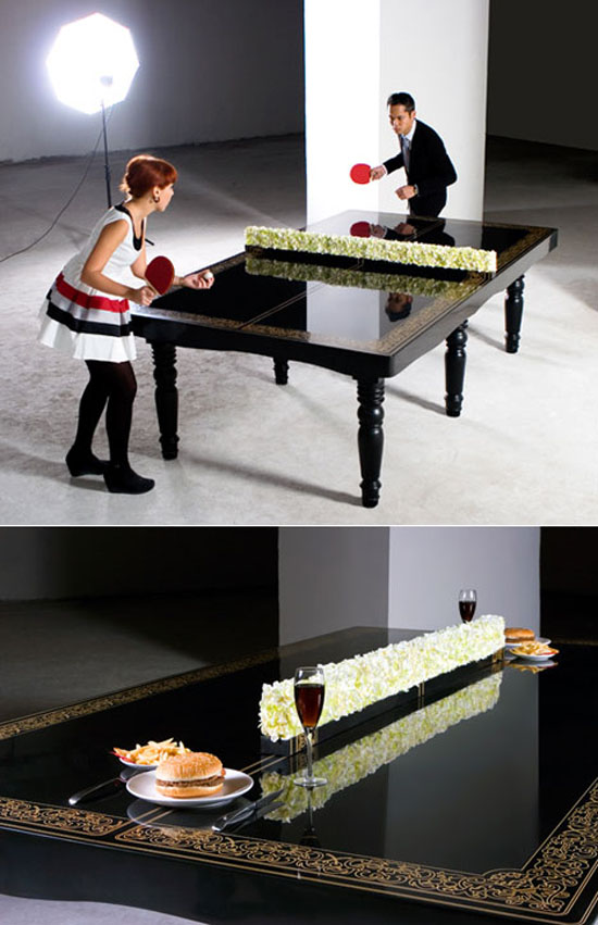 glass for dining table set with chairs designed in PING-PONG size