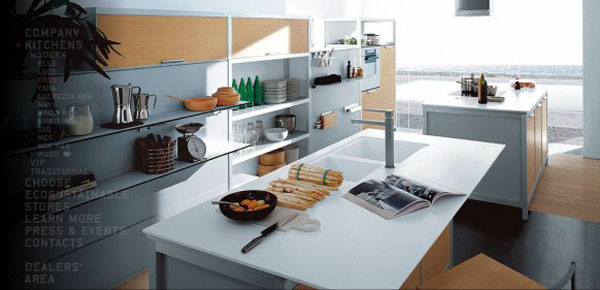 high quality contemporary kitchen design with sleek look and fresh air atmosphere