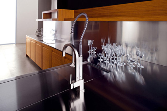 high quality teak kitchen materials  stainless steel create classical modern kitchen