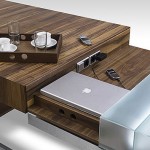 innovative kitchens island for technology equipment illuminated by illuminated sliding milk-glass