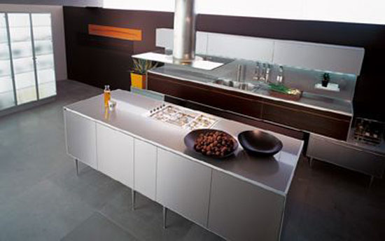 italian kitchen style from Valcucin has clean lines for modern kitchens
