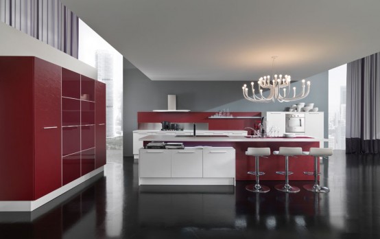 latest kitchen designs Italy Vitali Cucine in a beautiful bright color combination