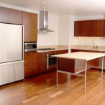 minimal design of this kitchen island takes up very little visual space