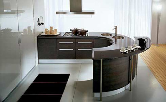 modern Round kitchen countertop from pedini super ergonomic technologies