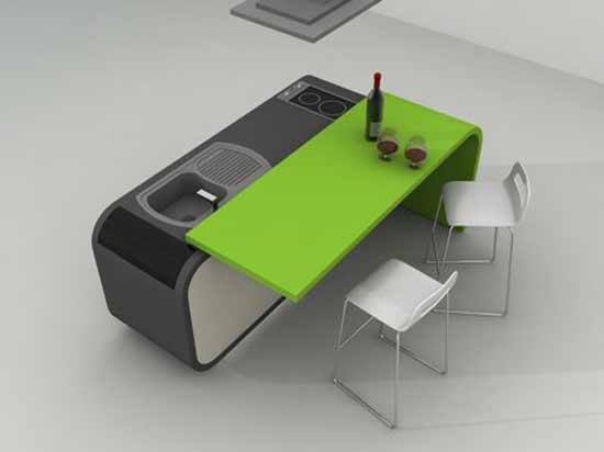 Modern kitchen design with simple color