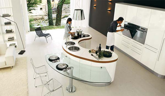 modern kitchen lighting fixtures venere curved by record cucine offers fresh mood