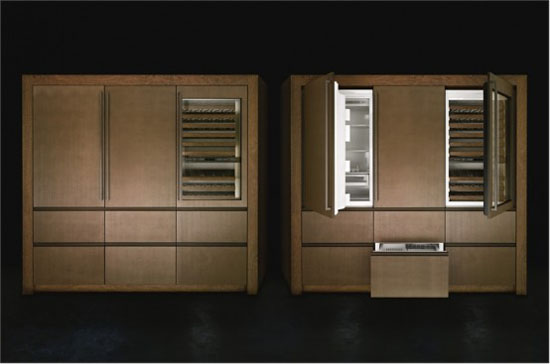 moderns Kitchen with microwave integrated and built-in cooler by Armani