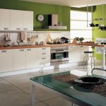 moderns kitchens accessories with natural wood tones is minimalist and geometric