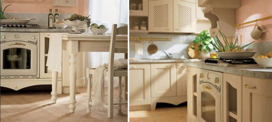 natural wood classics kitchen in glossy lacquered version by Arrital Cucine